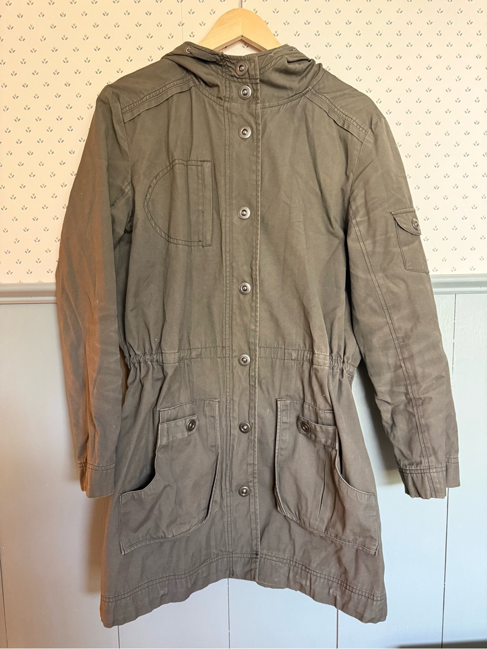 Sunday Somewhere Olive Utility Hooded Jacket